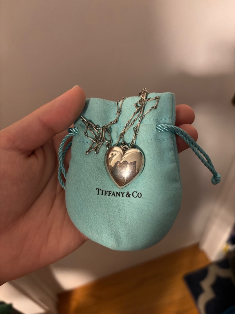 Tiffany & Co. Sterling Silver Heart Pendant Necklace - Tiffany Blue